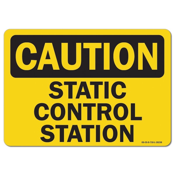 OSHA Caution, 3.5" Height, Decal, 5" x 3.5", Landscape, PK10, Static Control Station